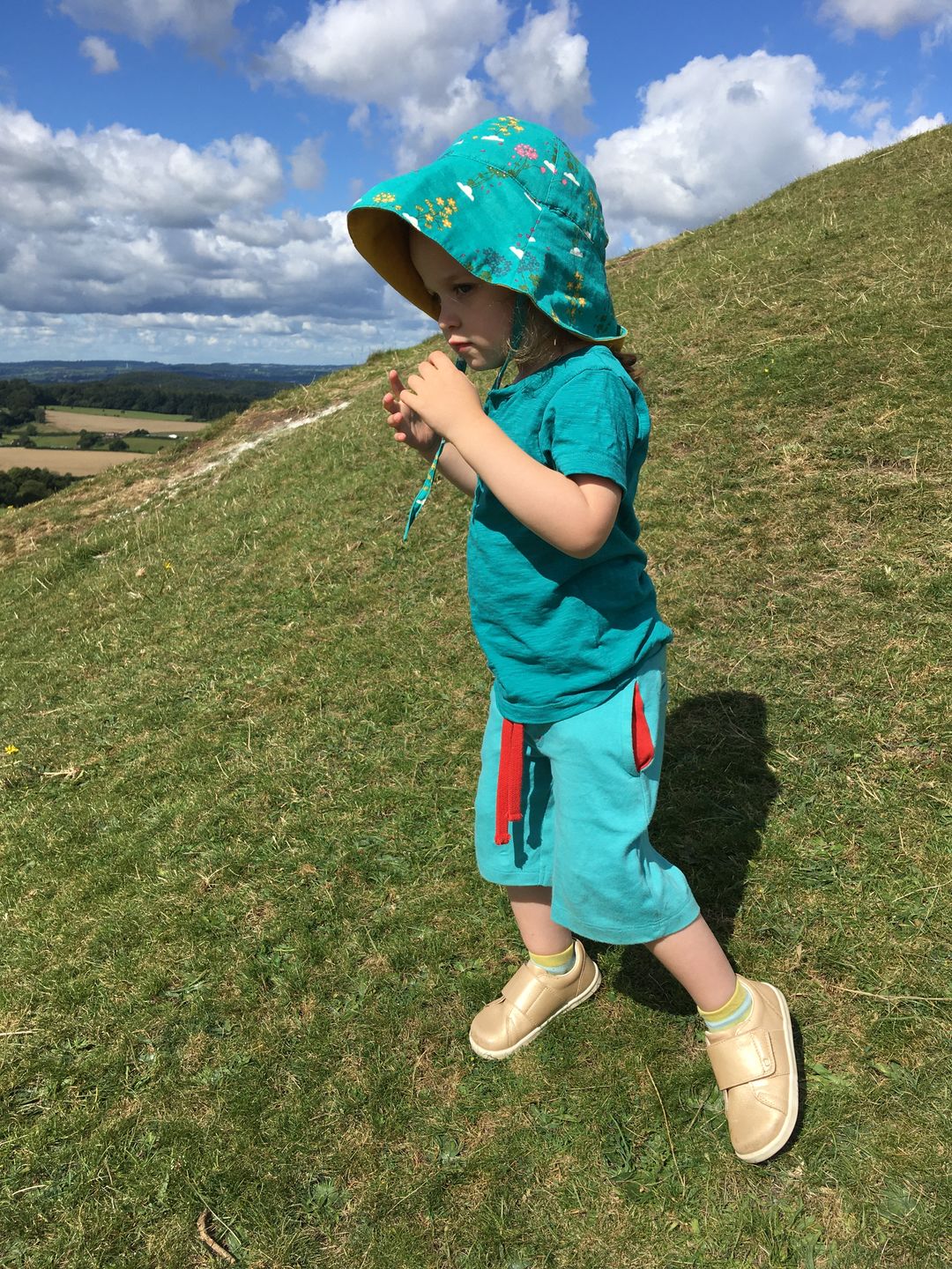 Customer photo review of Peacock Blue Beach Shorts
