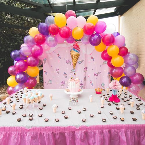 Customer photo review of Kate Pink Background with Ice Cream Summer cake smash Backdrop Designed by JFCC