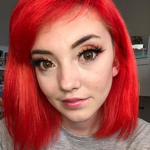 Customer photo review of Icoloured® Mystery Yellow Colored Contact Lenses