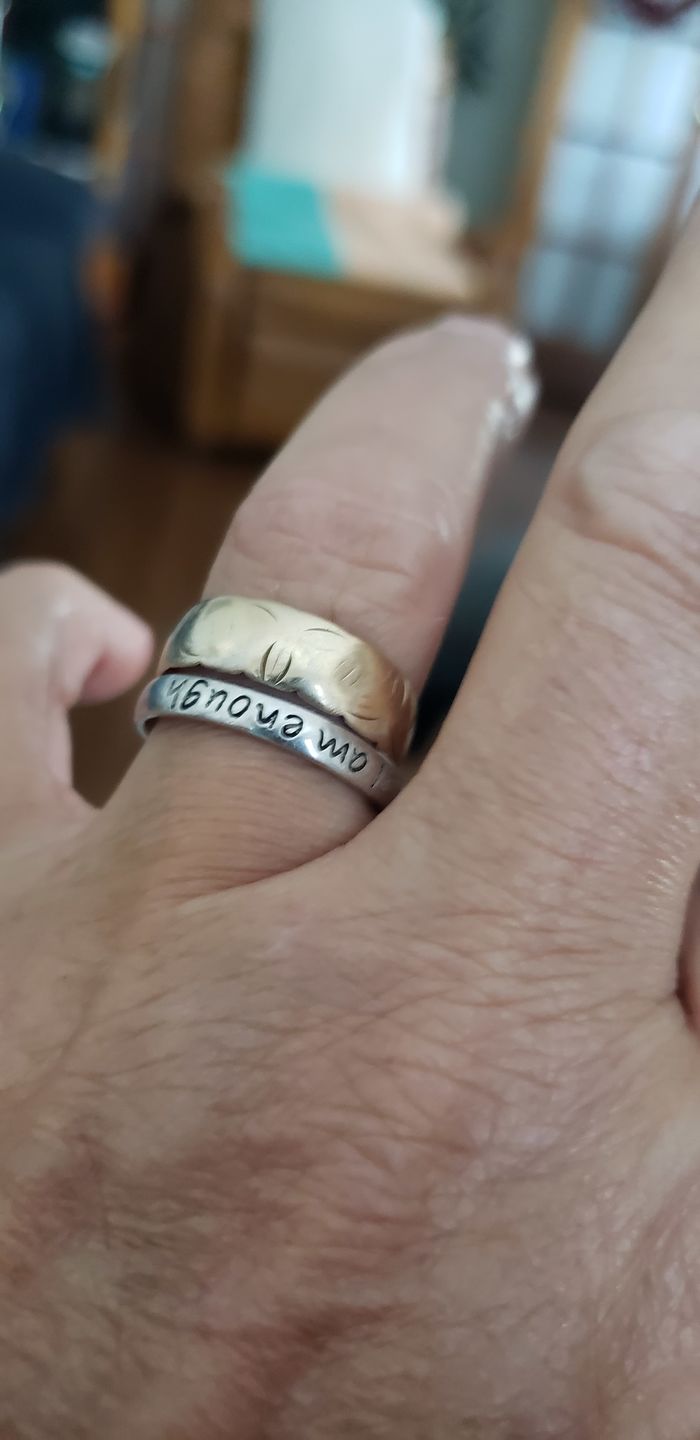 Customer photo review of 925 Sterling Silver 'I Am Enough' Ring