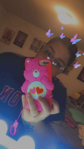 Customer photo review of 3D Rainbow Vintage Bears Silicone iPhone Case with Rings