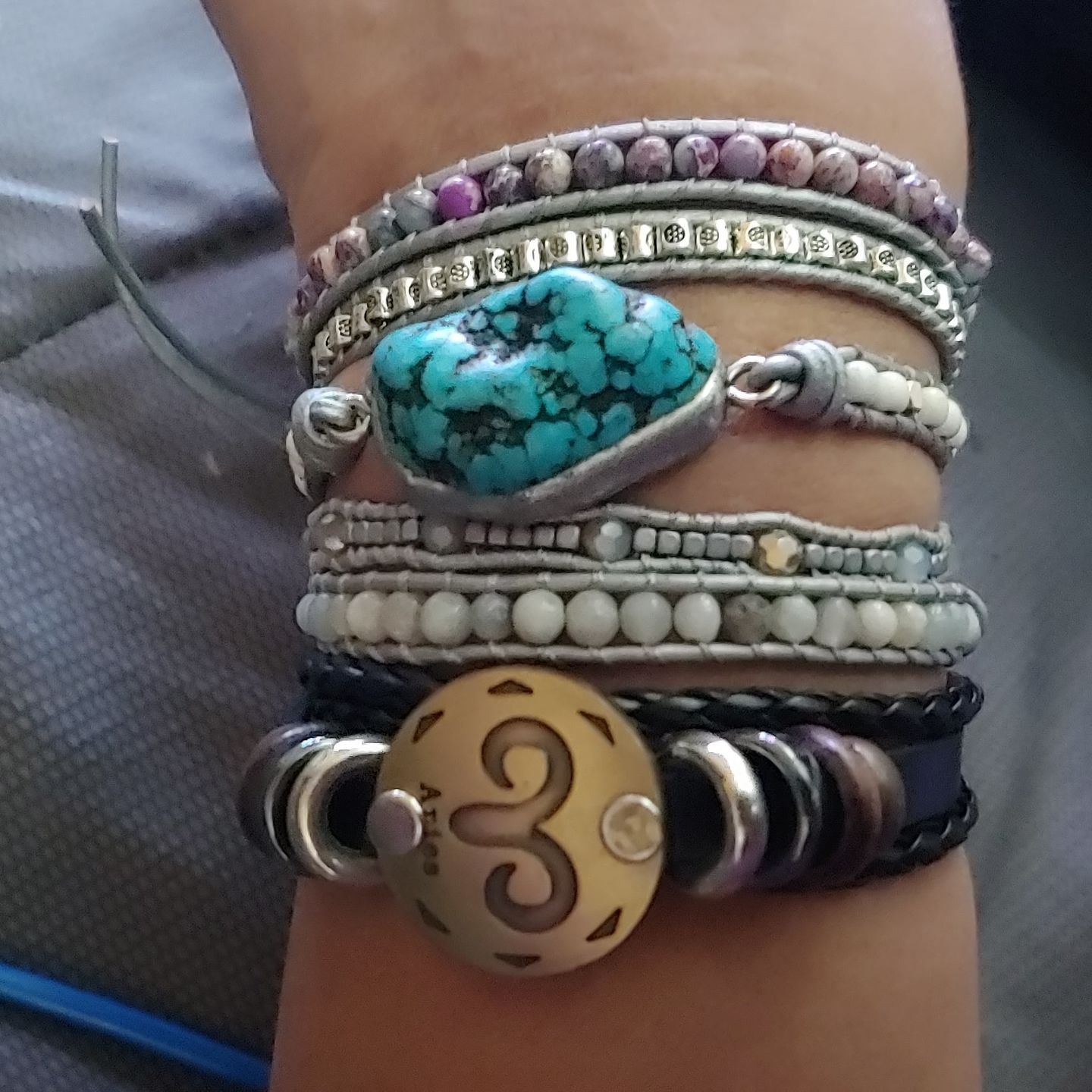 Customer photo review of Healing Turquoise Protection Wrap Bracelet