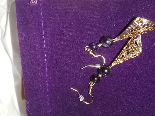 Customer photo review of BOUCLES CONE  AMÉTHYSTE