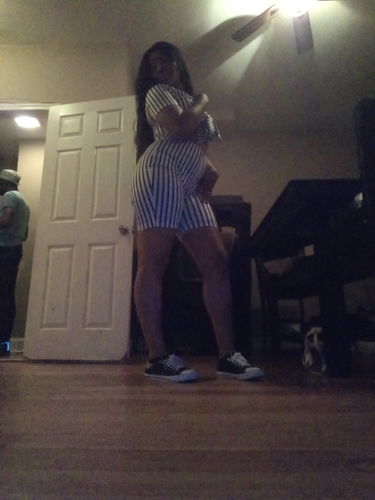 Customer photo review of Fashion Short Sleeve Striped Romper