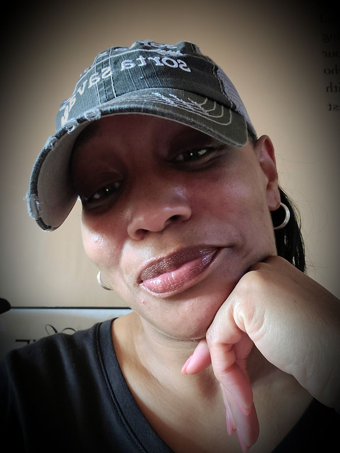 Customer photo review of Sorta Sweet Sorta Savage Trucker Hat