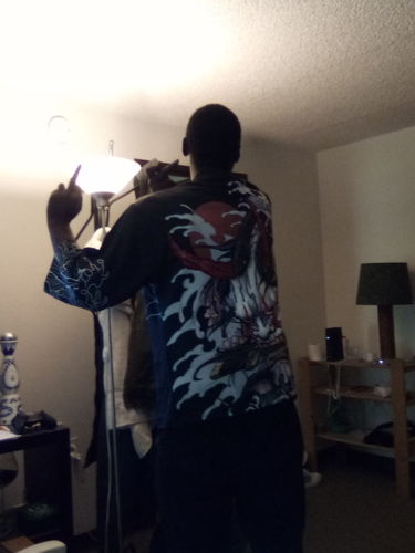 Customer photo review of Hannya Mask Kimono Shirt (45% OFF)