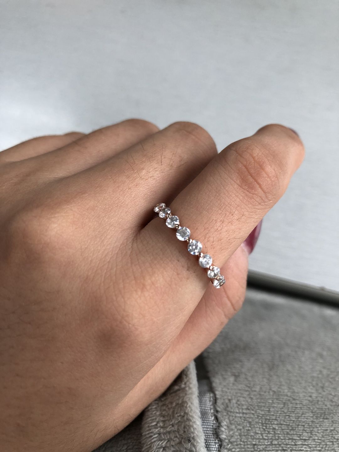 Customer photo review of Louily Fashion Eternity Round Cut 1.5 Ct Wedding Band In Sterling Silver