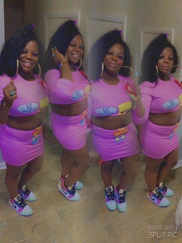 Customer photo review of Fashion Sexy Cartoon Print Skirt Set