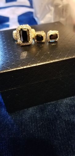 Customer photo review of Gold Black CZ Stone Royal Ring