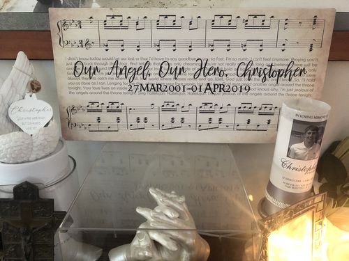 Customer photo review of Custom Name and Sheet Music Canvas - Ready to Hang