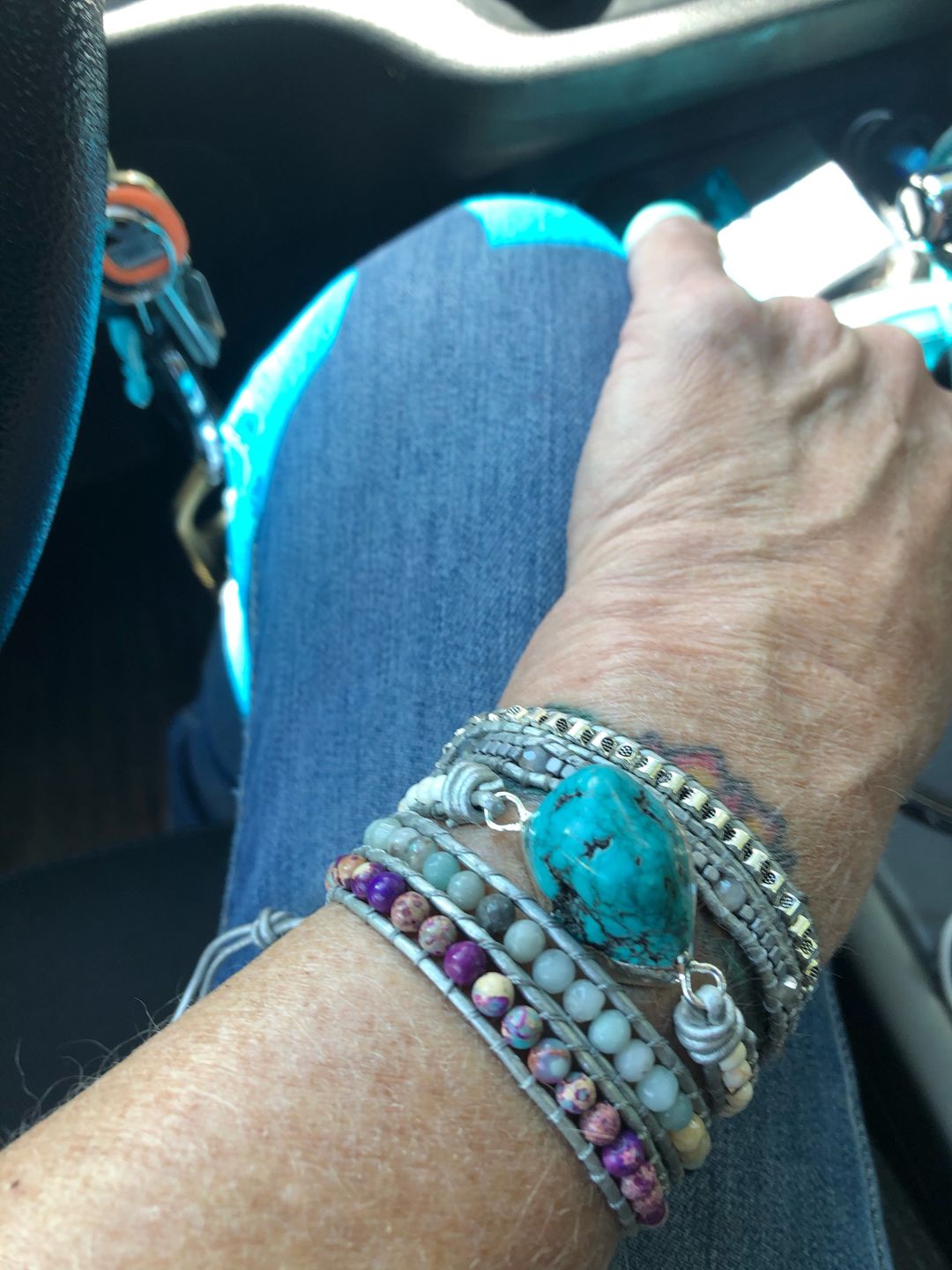 Customer photo review of Healing Turquoise Protection Wrap Bracelet