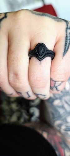 Customer photo review of Women's Silicone Diamond Rings. Stylish Design. Comfortable & Durable Wedding Band. US Design Patent