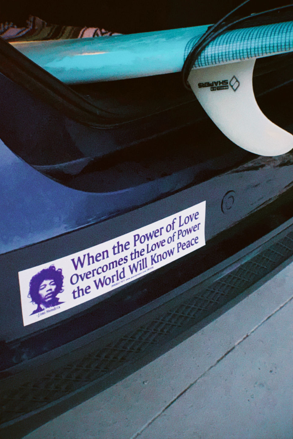 Customer photo review of Jimi Hendrix Power of Love Bumper Sticker
