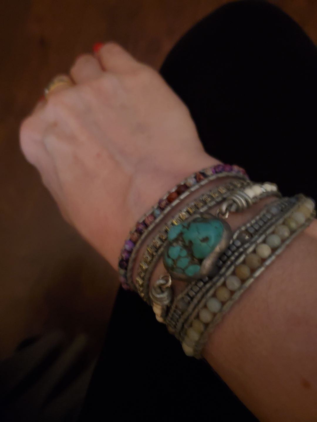 Customer photo review of Healing Turquoise Protection Wrap Bracelet