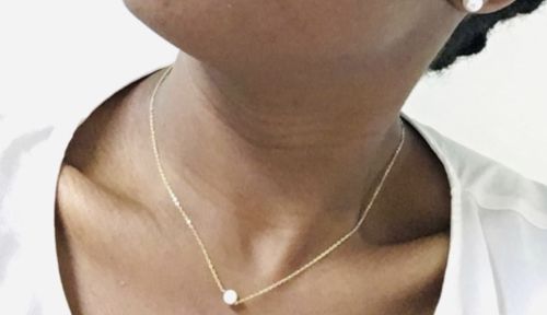 Customer photo review of Grace Delicate Pearl Necklace
