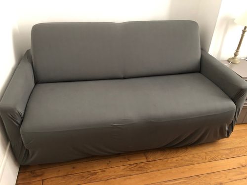Customer photo review of Gris anthracite - Housses Extensibles de Fauteuil et Canapé - La Maison des Housses