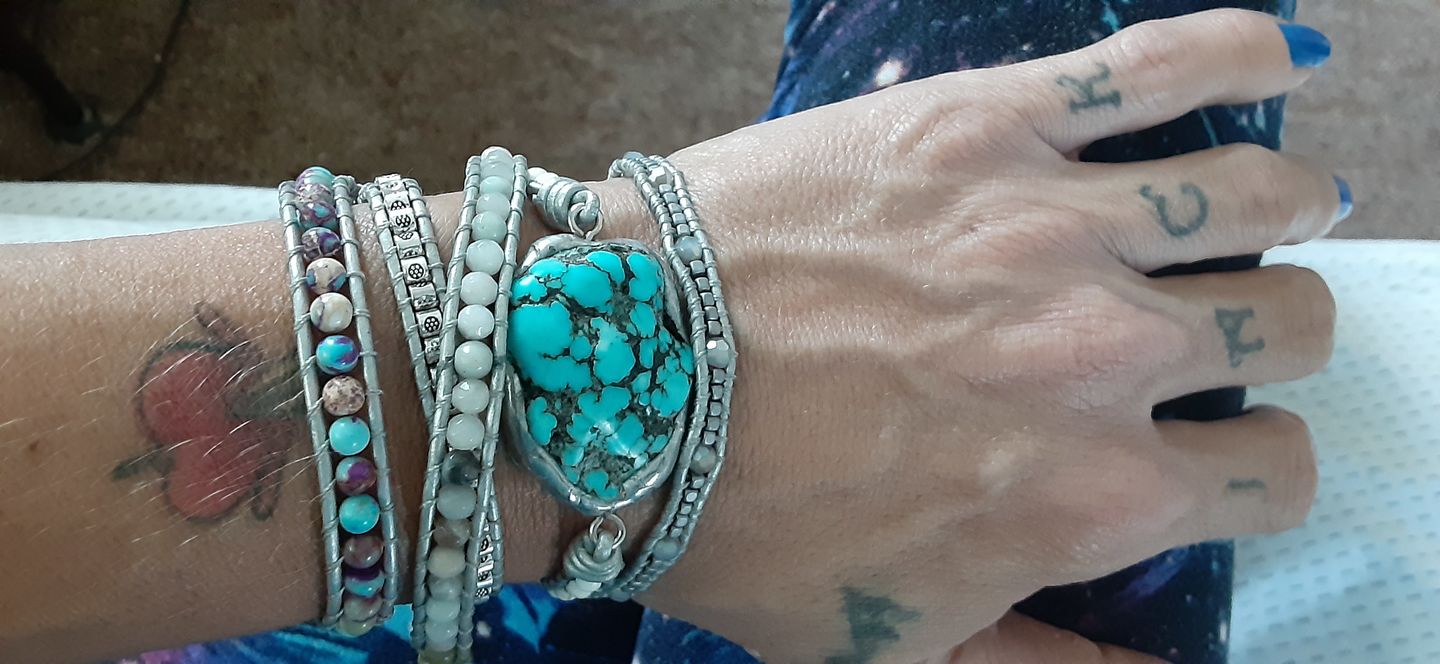 Customer photo review of Healing Turquoise Protection Wrap Bracelet