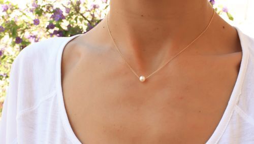 Customer photo review of Grace Delicate Pearl Necklace