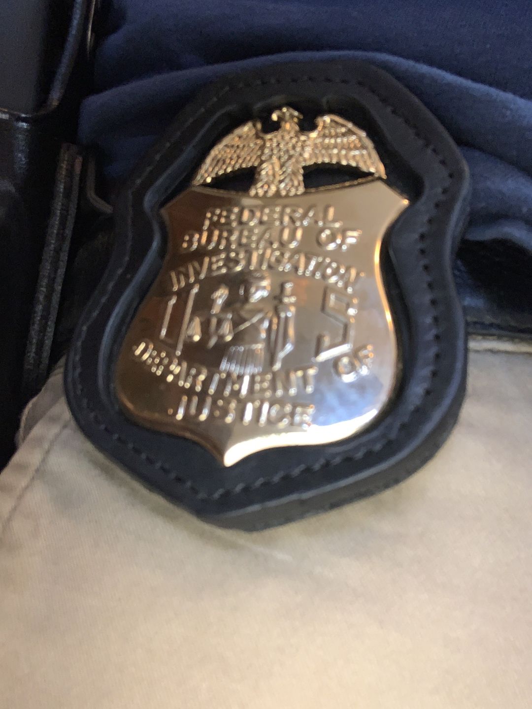 Customer photo review of FBI Department of Justice Badge Solid Copper Replica Movie Props