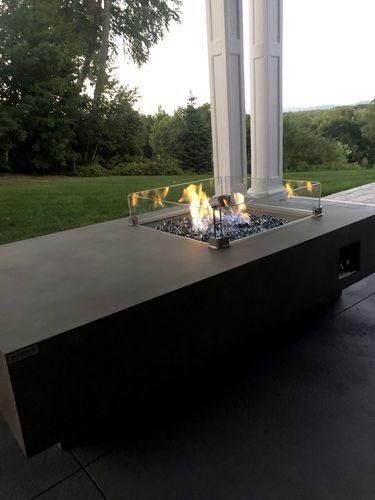 Customer photo review of 65" Rectangular Outdoor Propane Gas Fire Pit Table in Gray