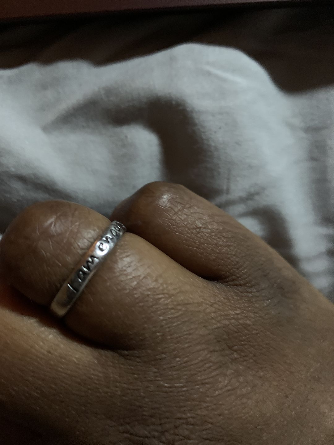 Customer photo review of 925 Sterling Silver 'I Am Enough' Ring
