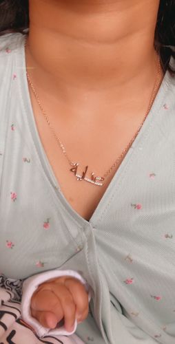 Customer photo review of Crystal Arabic Custom Necklace