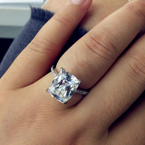 Customer photo review of Four Prong Sona Diamond Sterling Silver Ring