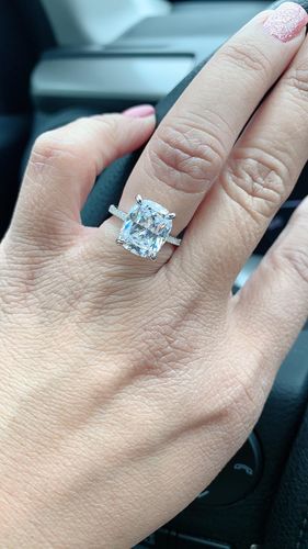 Customer photo review of Four Prong Sona Diamond Sterling Silver Ring