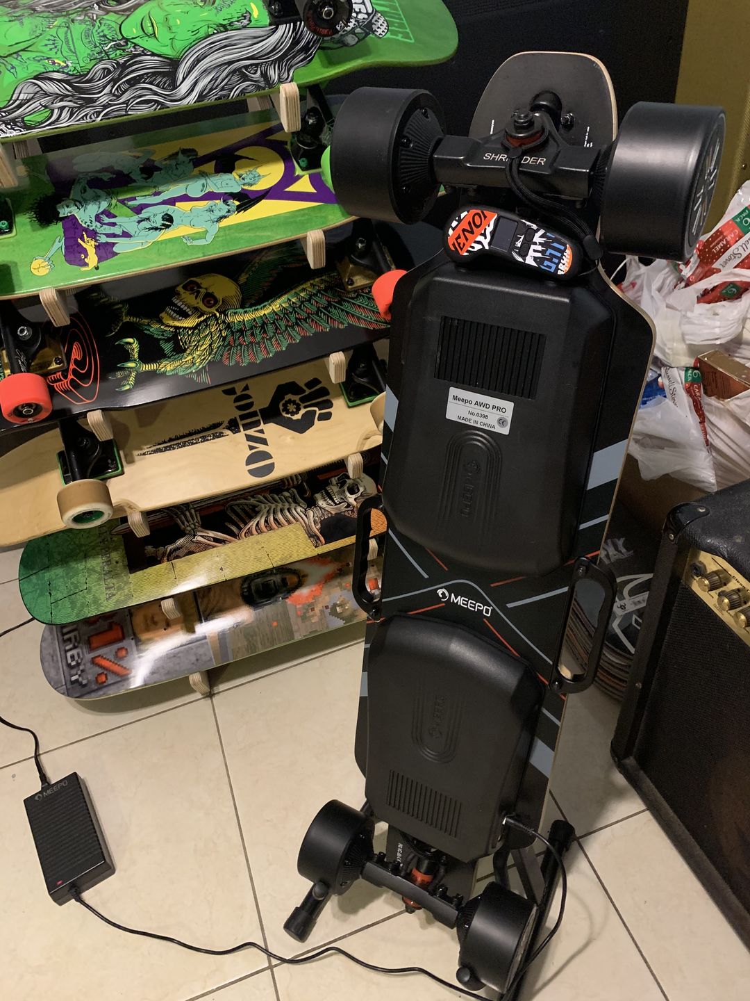 Customer photo review of Stand Rack for electric skateboard