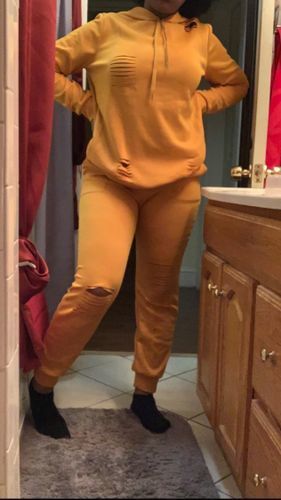 Customer photo review of Ripped Pullover Hoodie & Pants Set