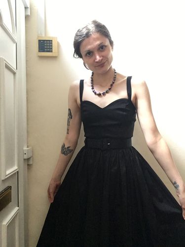 Customer photo review of Sweetheart Swing Dress in Raven Black - Vixen by Micheline Pitt