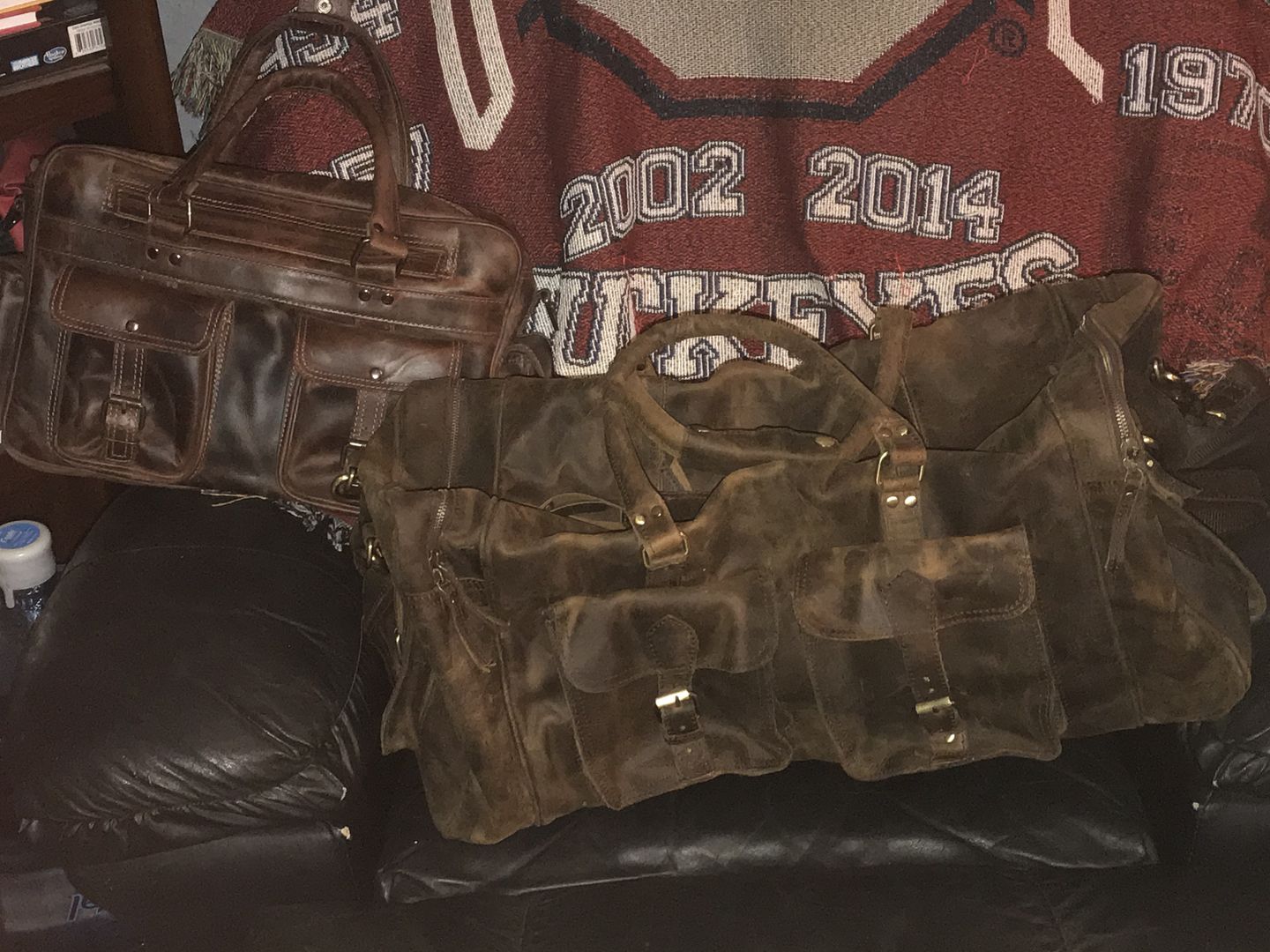 Customer photo review of Large Hunter Buffalo Leather Duffel Bag