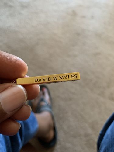 Customer photo review of Custom 3D Bar Necklace