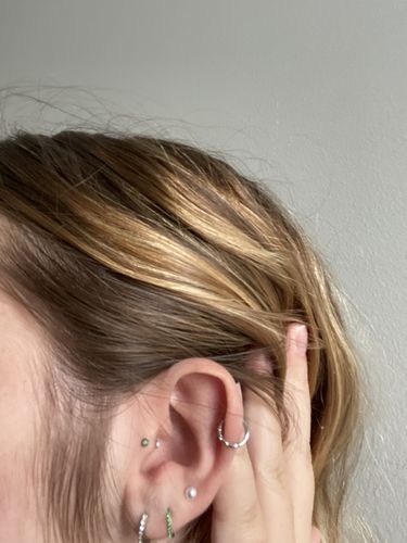 Customer photo review of Front Facing Gems Hinged Segment Ring