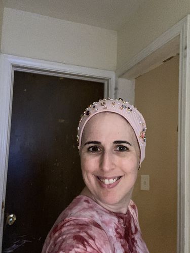 Customer photo review of Harmony Beanie & Mesh Headband Bundle