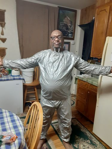 Customer photo review of Heavy Duty Anti-Rip Weight Loss Sauna Suit