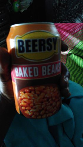 Customer photo review of Beersy Baked Beans Silicone Sleeve