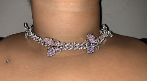 Customer photo review of BUTTERFLY GLITZ NECKLACE