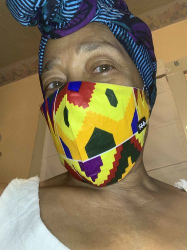 Customer photo review of ADULT REUSABLE FACE MASK WITH COMPLIMENTARY FILTER