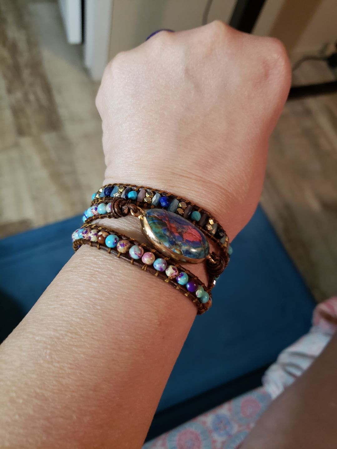 Customer photo review of Intense Emperor Jasper Wrap Bracelet