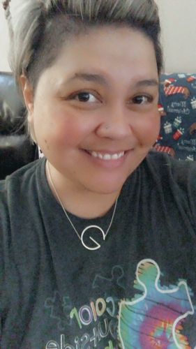 Customer photo review of Large Initial Necklace