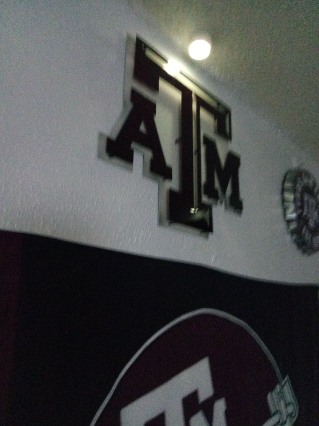 Customer photo review of Texas A&M 3D Vintage Metal Artwork - Aggie Maroon/ White 20" x 16.5"