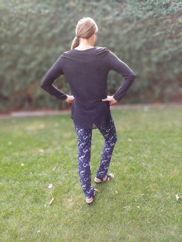 Customer photo review of Joseph Ribkoff Black Round Neck Sheer Inset Tunic Top 193085 NEW