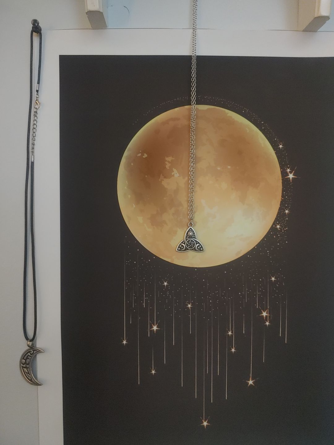 Customer photo review of Triple Moon Goddess Triquetra Necklace