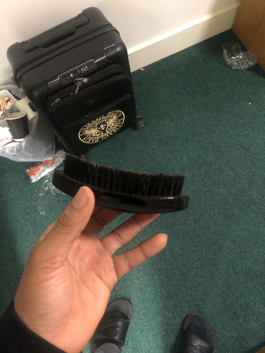 Customer photo review of Hard Bristle Curved Wave & Beard Brush