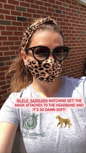 Customer photo review of *PRE-ORDER* LEOPARD FACE MASK AND HEADBAND BUNDLE