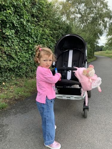 Customer photo review of Personalized Leyadoll Doll Backpack (Strawberry) - 2 Skin Tones