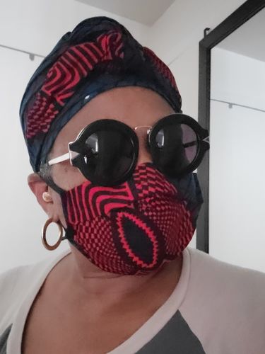 Customer photo review of ADULT FACE MASK AND MATCHING HEAD WRAP