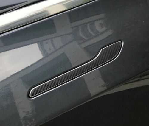 Customer photo review of Black Carbon Fiber Door Handle Covers for Model 3 & Y