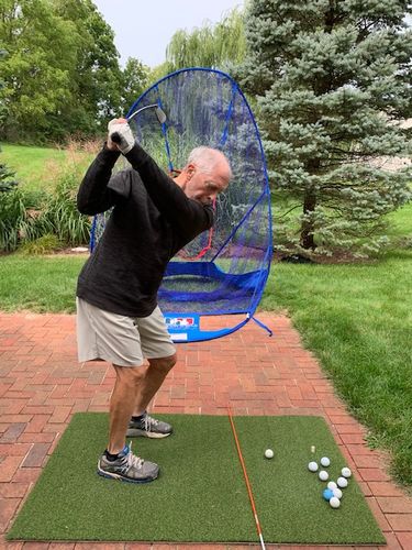 Customer photo review of FairwayHero Golf Mat | Portable Golf Hitting Practice Mat